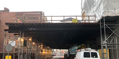 Construction Jobsite Sidewalk Canopy Rentals